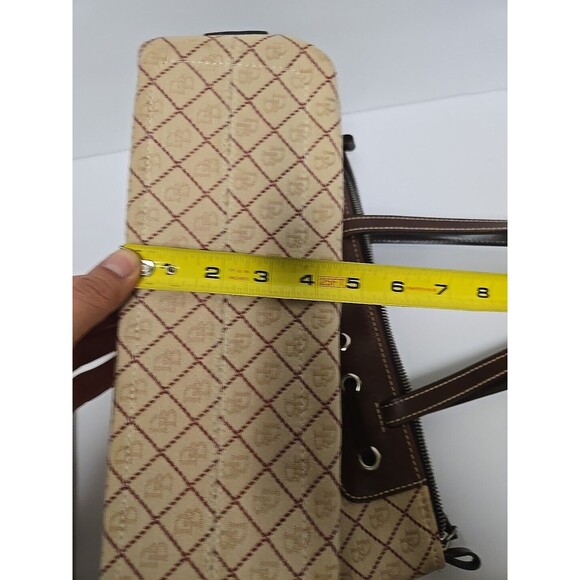 Dooney & Bourke Vintage Tassel Tote Purse Shoulder Bag Canvas Signature Logo 30 - Picture 13 of 15